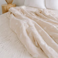 Load image into Gallery viewer, Crinkle Fleece Lined Throw - Beige Heart