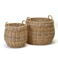 Load image into Gallery viewer, Rattan 2 Piece Basket Set - Large Size with Big Handles-Kind Reason Co.