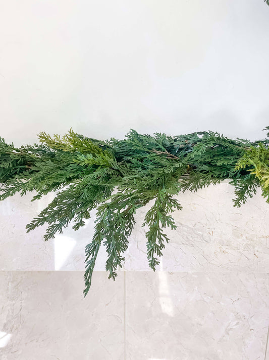 Cypress Real Touch Faux Christmas Garland 60"-Kind Reason Co.