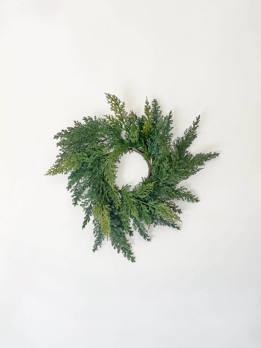Cypress Real Touch Faux Christmas Wreath 12"-Kind Reason Co.
