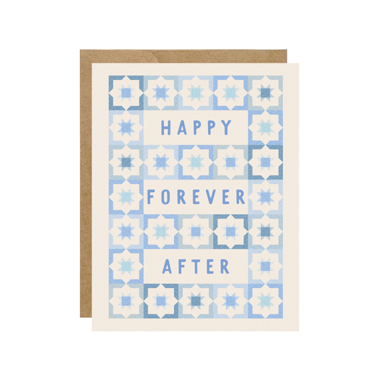 Happy Forever After - Wedding Something Blue Quilt Card
