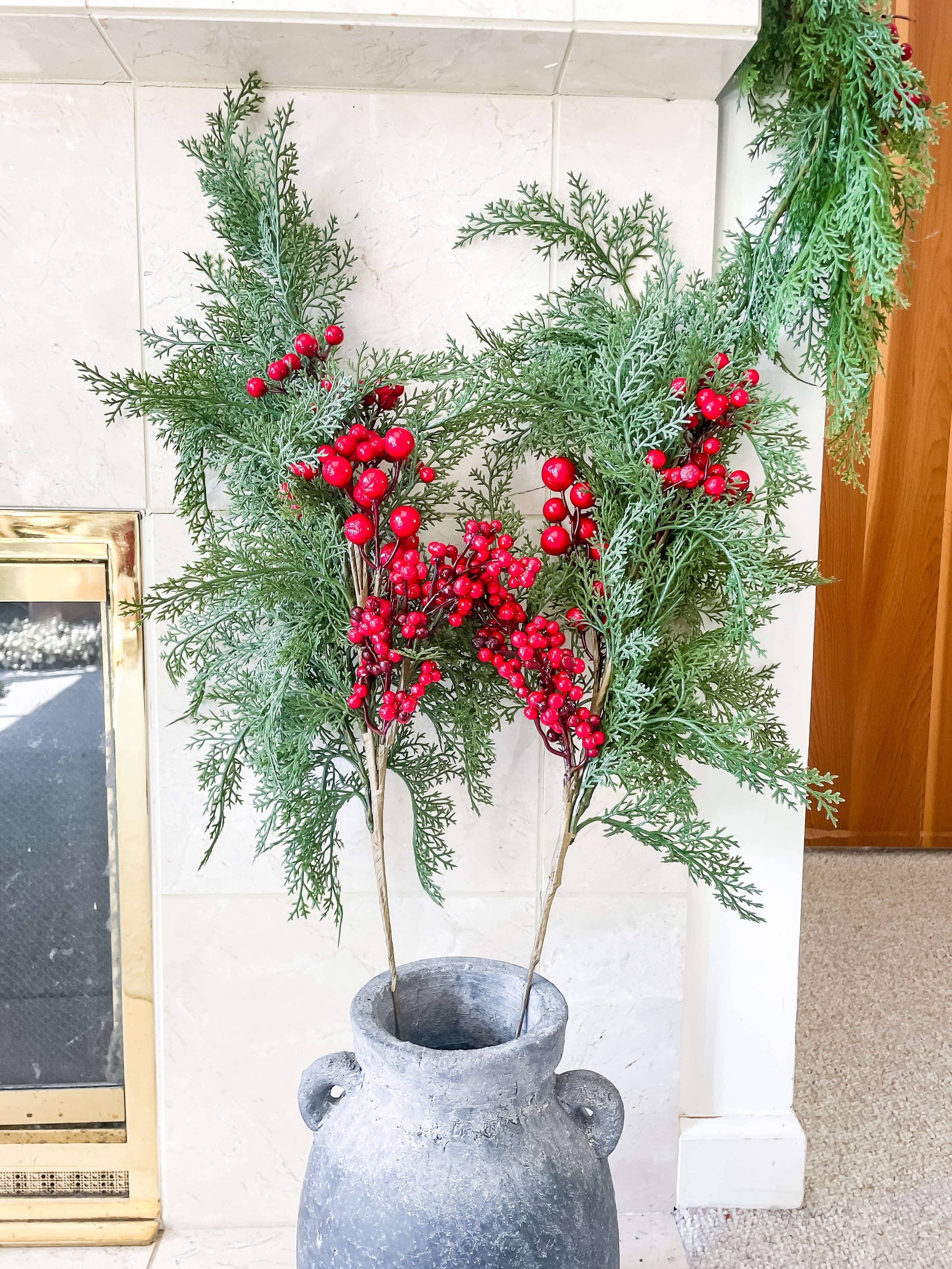 Red Berry Cedar Stem 36" Real Touch-Kind Reason Co.