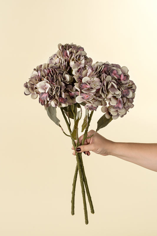Hydrangea Floral Stem - Faded Purple