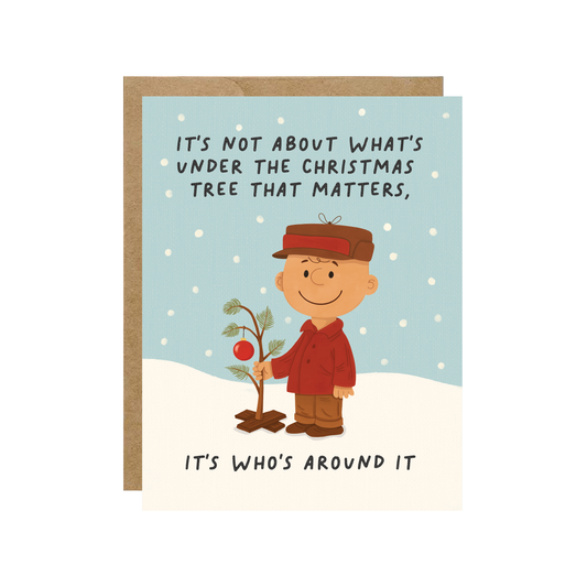Charlie Who's Around The Tree - Peanuts Christmas Card-Kind Reason Co.