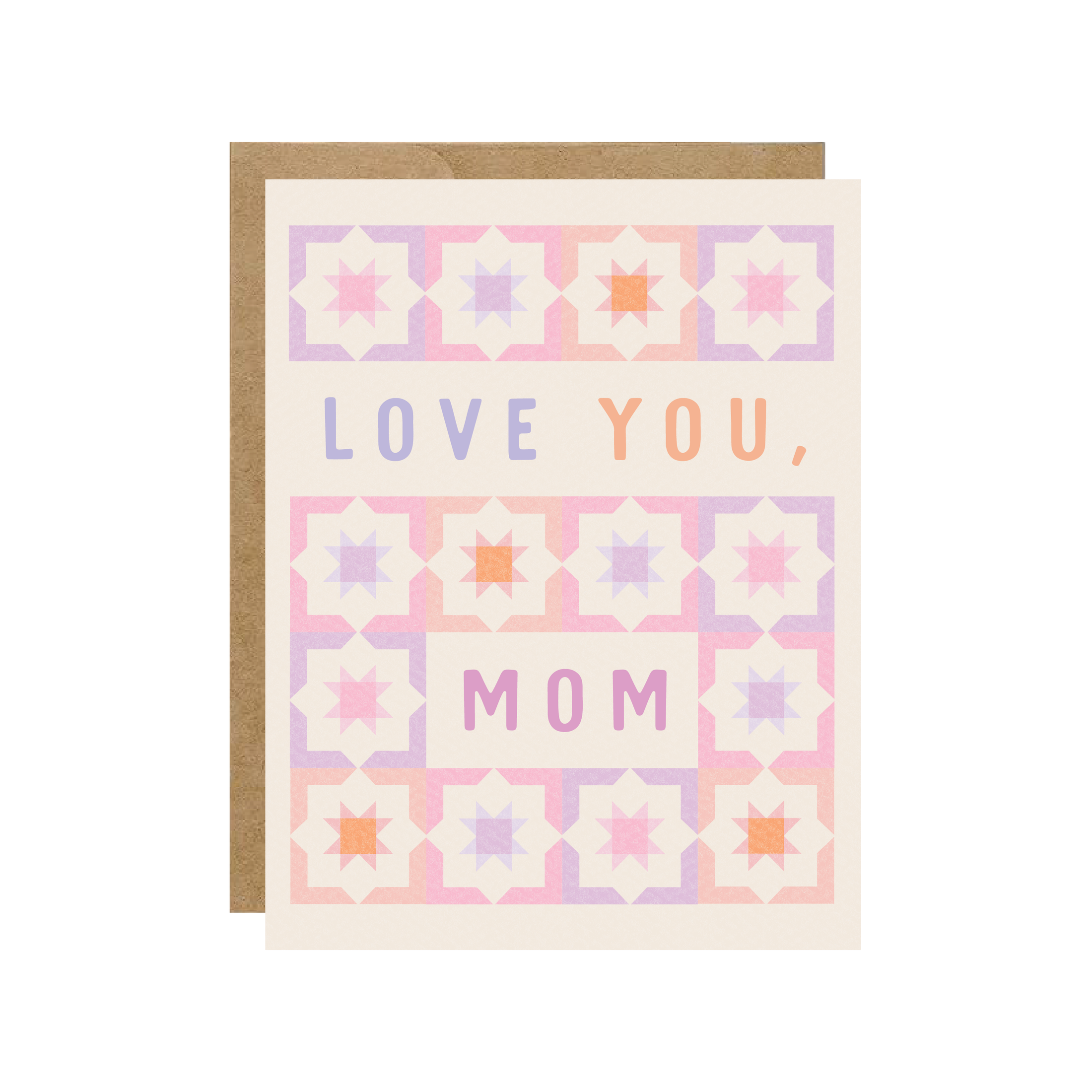 Love You, Mom - Mother's Day Pastel Quilt Card