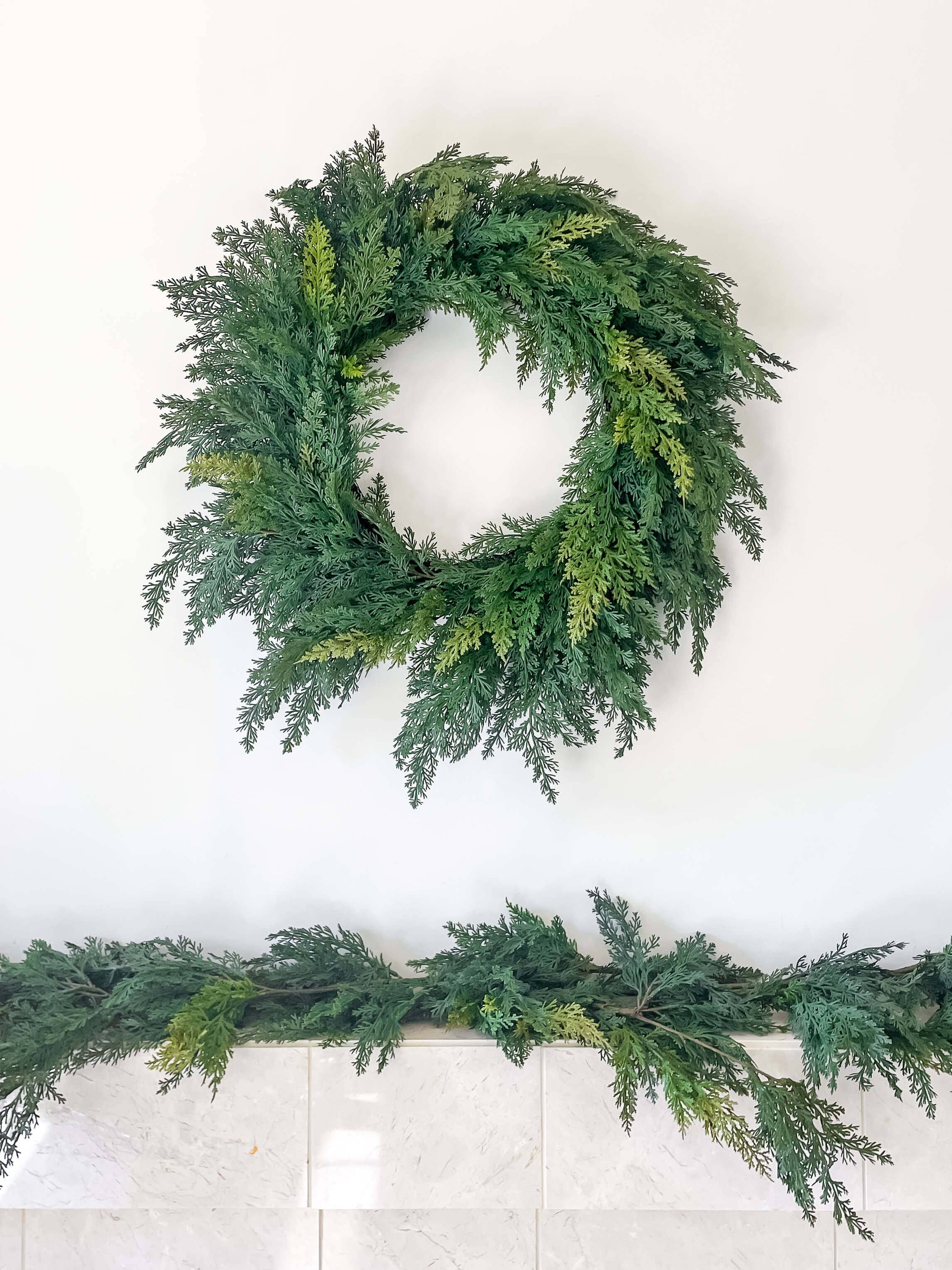 Cypress Real Touch Faux Christmas Wreath 24"-Kind Reason Co.