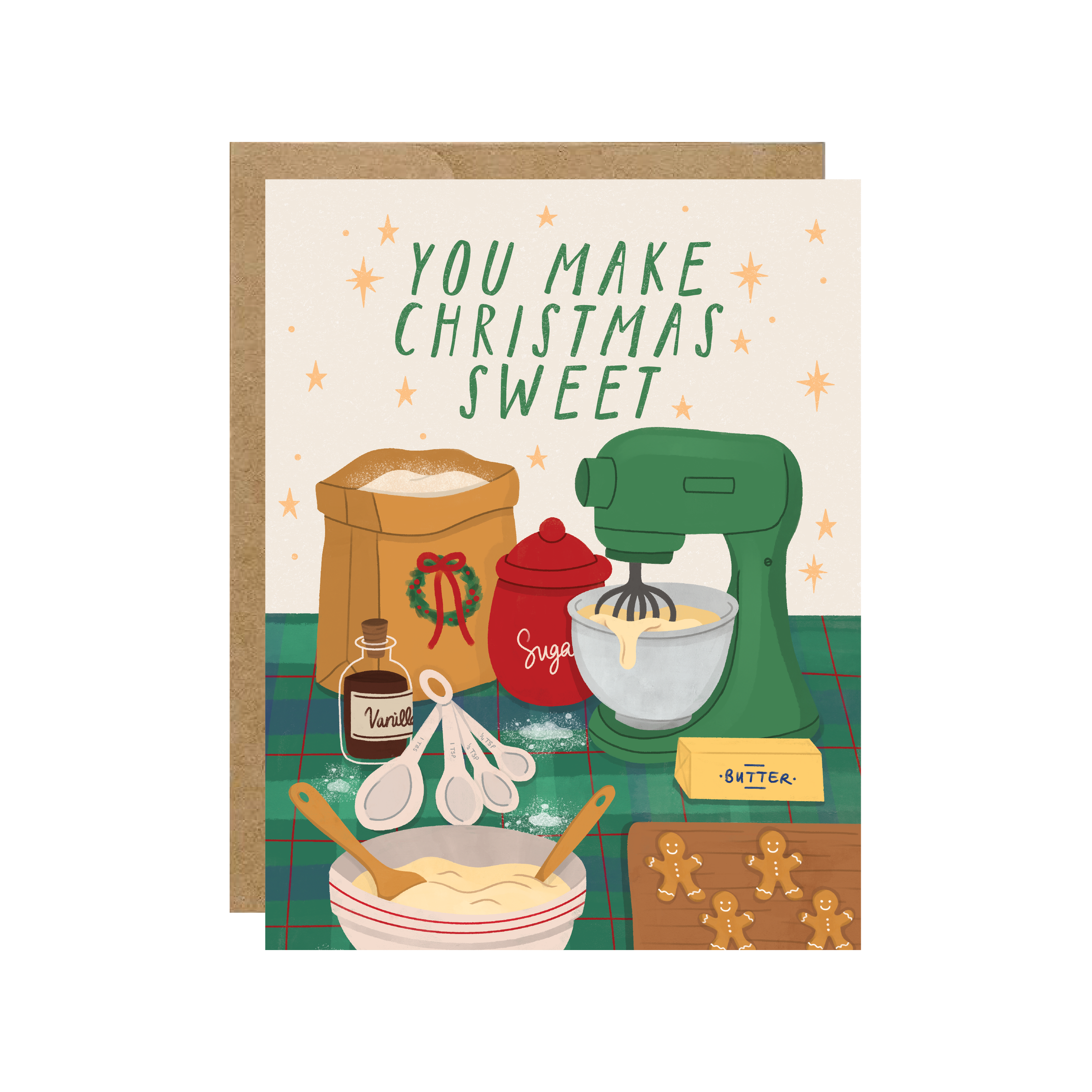 You Make Christmas Sweet - Gingerbread Baking Holiday Card-Kind Reason Co.