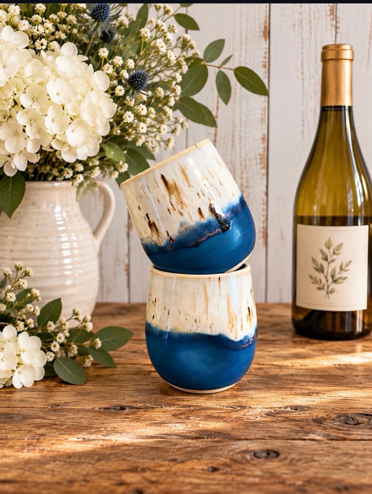Pottery Wine Goblet