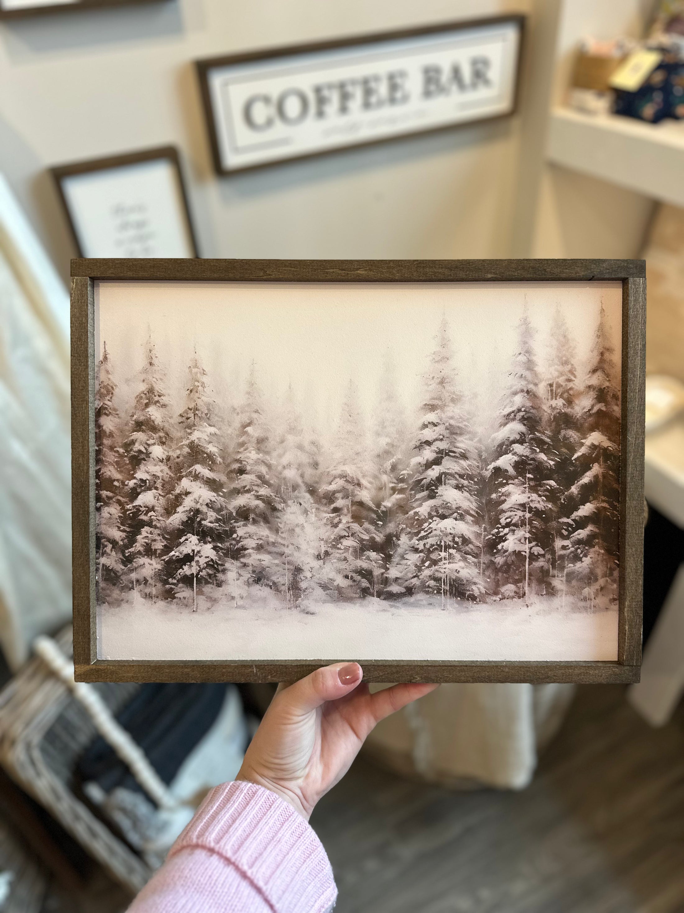 Winter Forest Landscape Sign