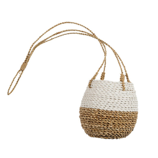 Hanging Pot Basket - White / Natural-Kind Reason Co.