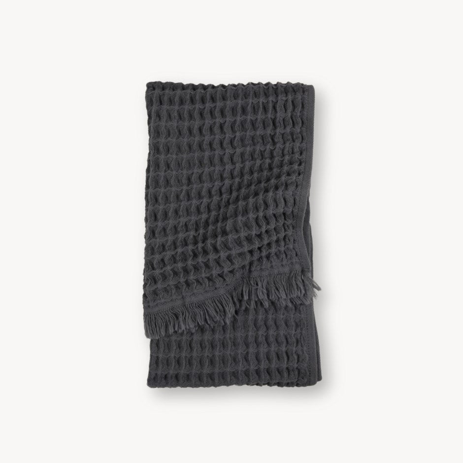 French Waffle Hand Towel - Anthracite-Kind Reason Co.