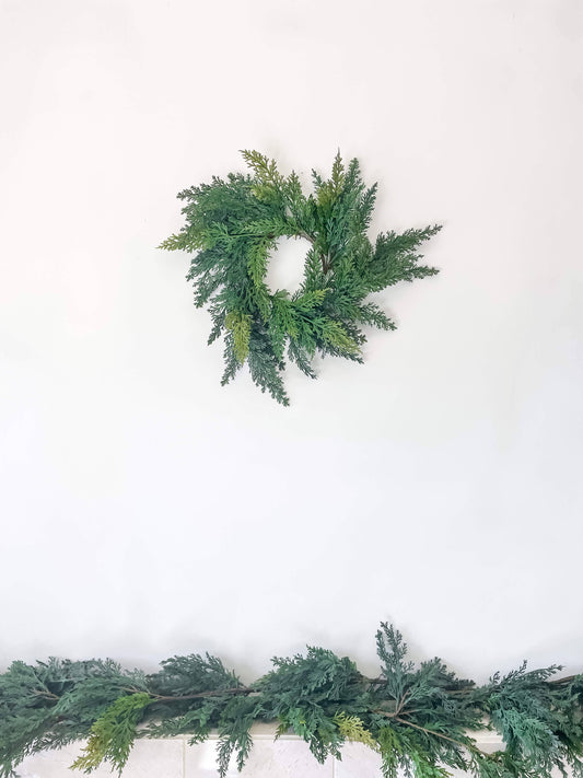 Cypress Real Touch Faux Christmas Wreath 12"-Kind Reason Co.