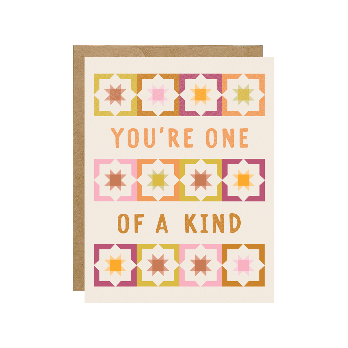 You're One Of A Kind - Folk Harvest Patchwork Quilt Card