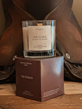 Load image into Gallery viewer, Luxury equestrian candle inspired by cozy stable life by Kind Reason Co
